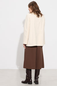 Κοντό Εκρού Ημίπαλτο με Ζώνη