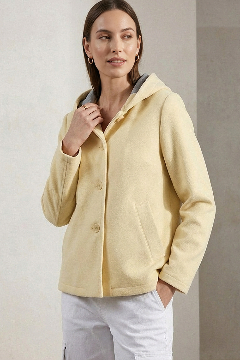 Κουκούλα Jacket σε απόχρωση Panna