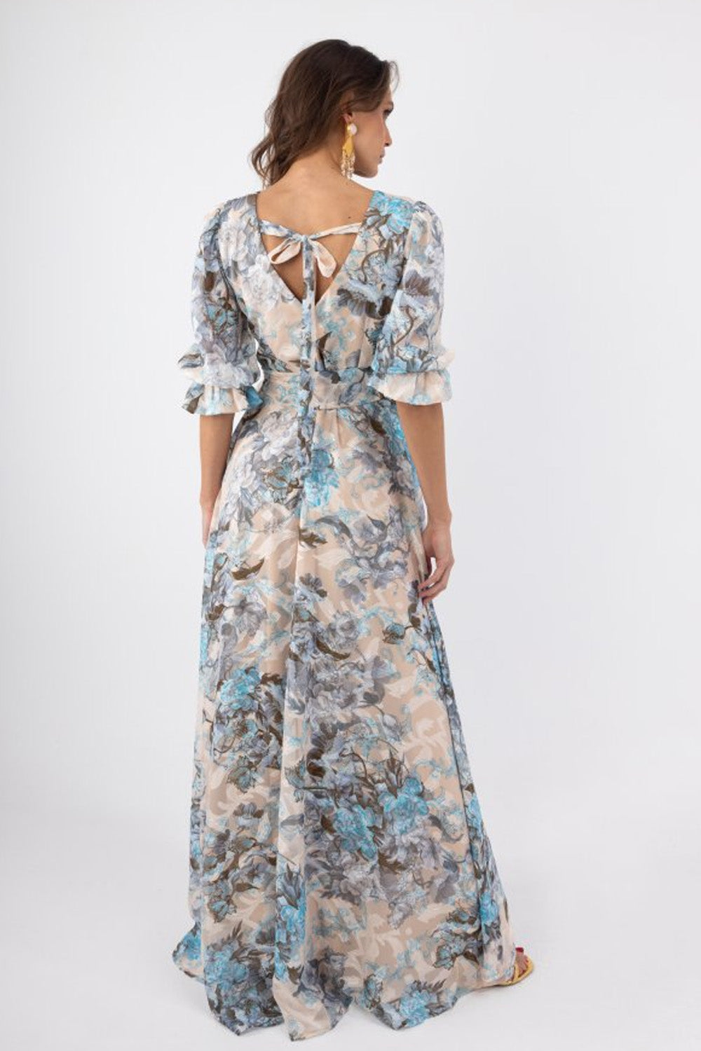 Κρουαζέ Maxi Φόρεμα με Φλοράλ Print