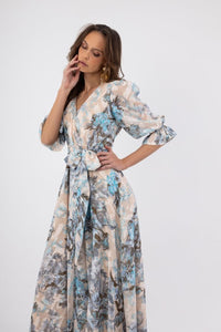 Κρουαζέ Maxi Φόρεμα με Φλοράλ Print