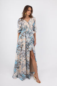 Κρουαζέ Maxi Φόρεμα με Φλοράλ Print
