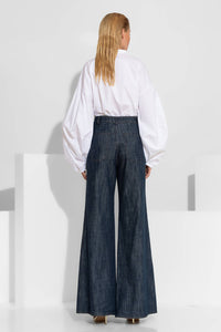 λευκό γυναικείο πουκάμισο με δαντέλα στο μπροστινό μέρος