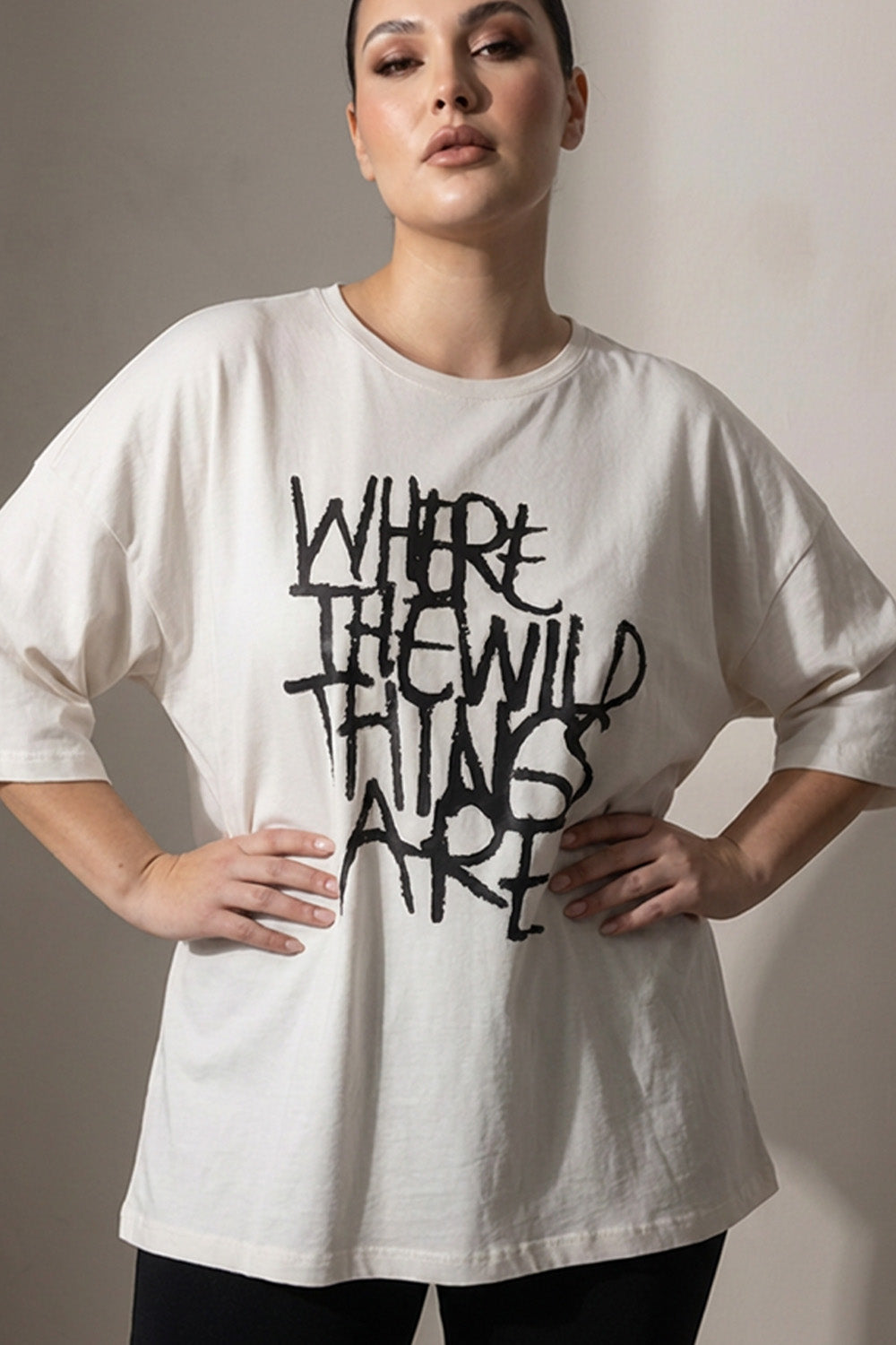 Λευκό T-Shirt με Τύπωμα “Where the Wild Things Are”