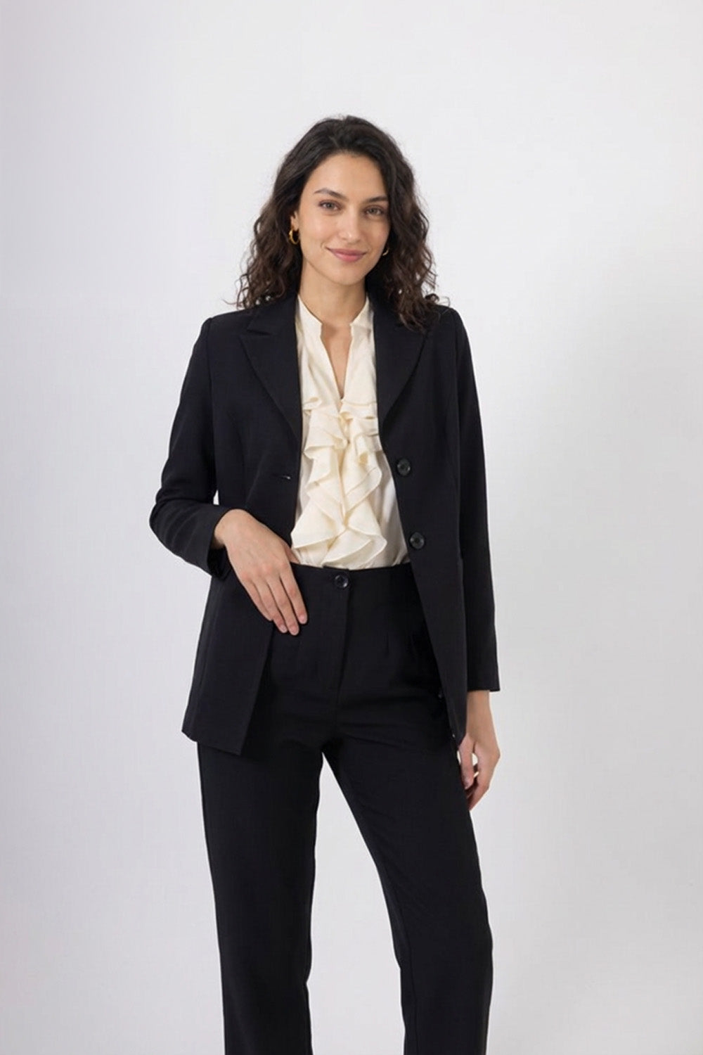 Μαύρο Σακάκι Κλασικής Γραμμής με Πέτο