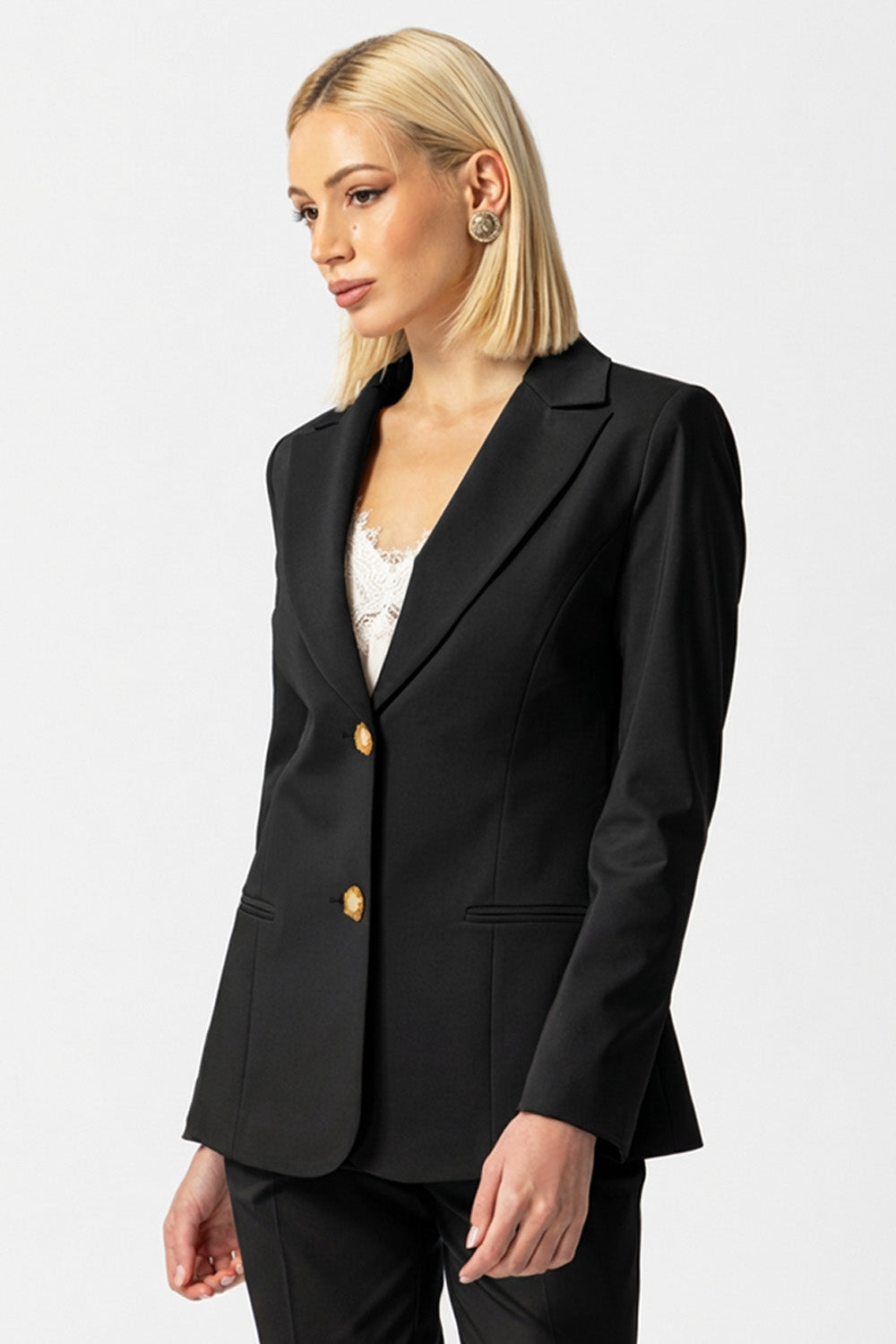 Μαύρο Σακάκι με Χρυσά Κουμπιά