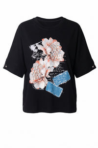 T-Shirt Floral Denim Touch