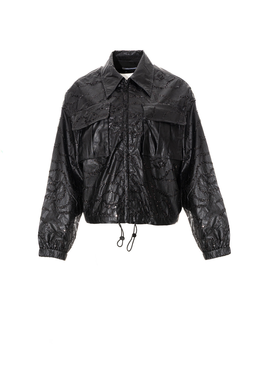 Μαύρο jacket με παγιέτες και τσέπες Ellisargi Boutique