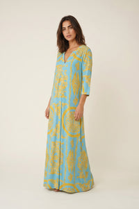 Maxi Φόρεμα Baroque Print σε Sky Blue