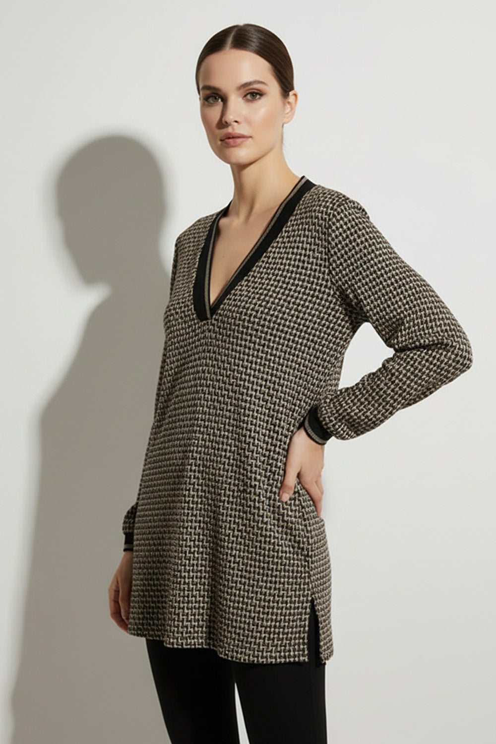 Μπλούζα Τουνίκ Ζακάρ με V Λαιμόκοψη