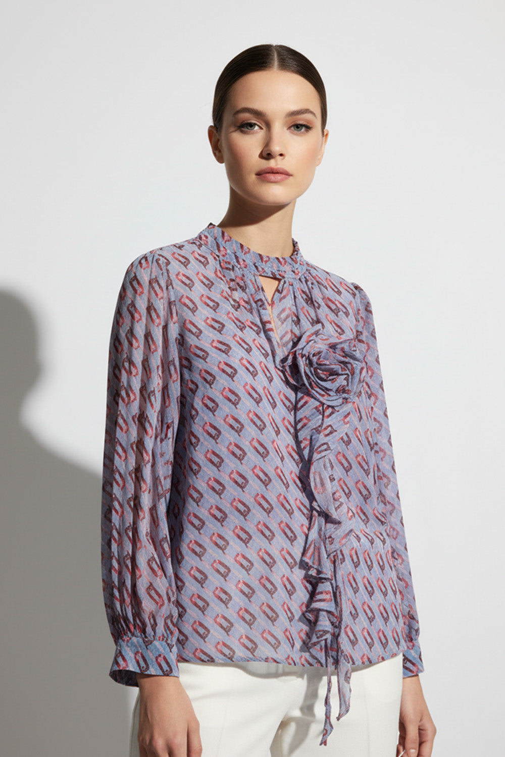 Μπλούζα με Βολάν & Graphic Print