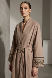 Παλτό μπεζ με κεντήματα – iRous