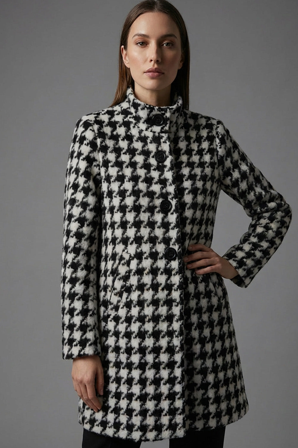 Μαύρο–λευκό παλτό pied de poule