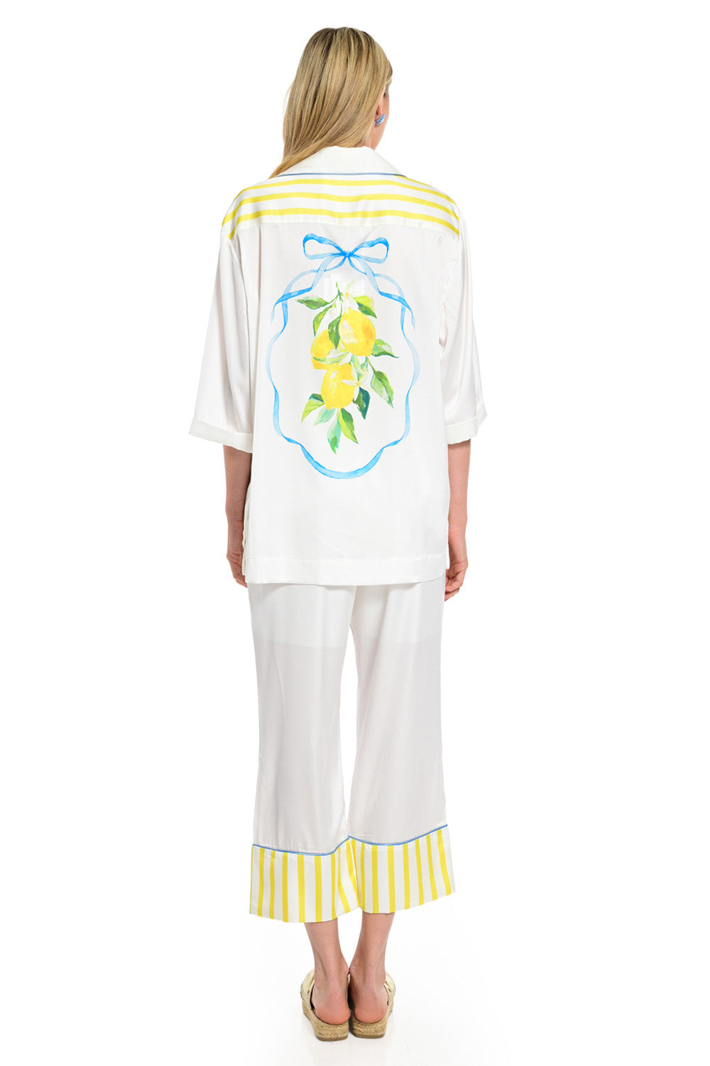 Παντελόνα Lemon Breeze με Ριγέ Λεπτομέρεια