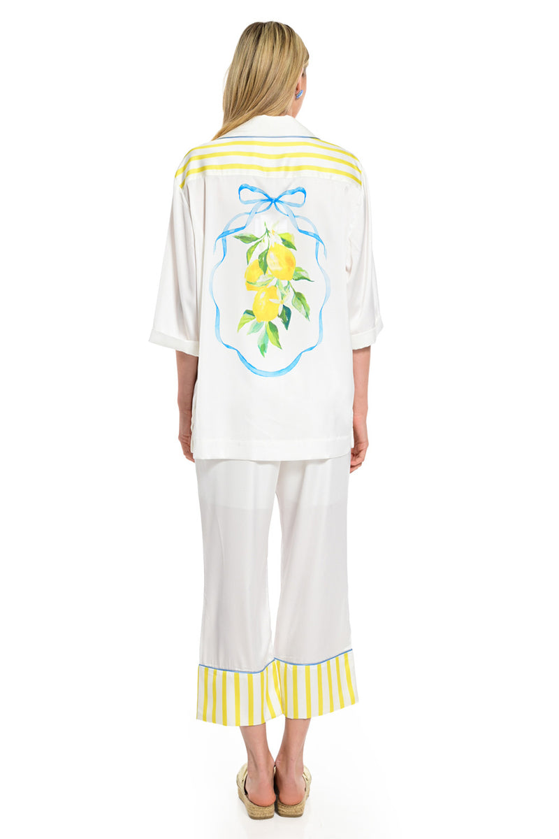 Παντελόνα Lemon Breeze με Ριγέ Λεπτομέρεια