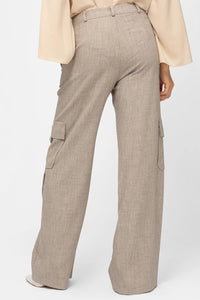 Μελανζέ παντελόνι cargo με φαρδιά γραμμή και πλαϊνές τσέπες