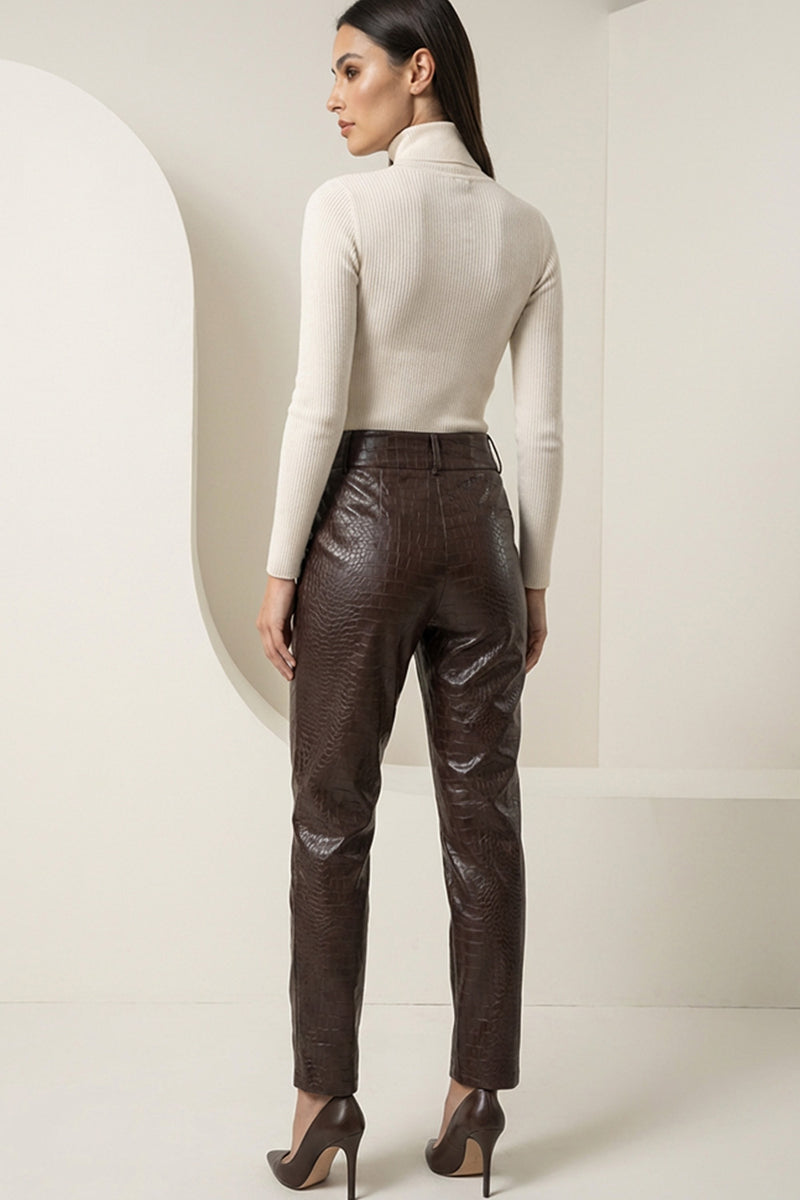 Παντελόνι δερματίνη με croco υφή