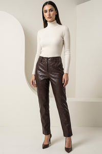 Παντελόνι δερματίνη με croco υφή