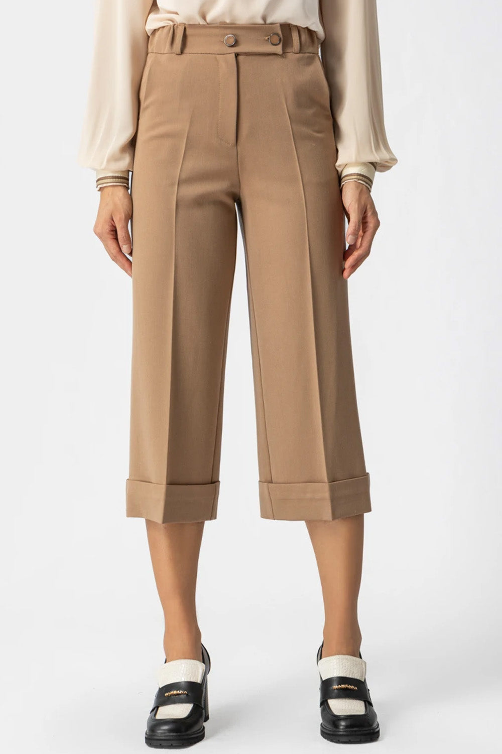 Camel παντελόνι zip TR με λάστιχο και culotte γραμμή