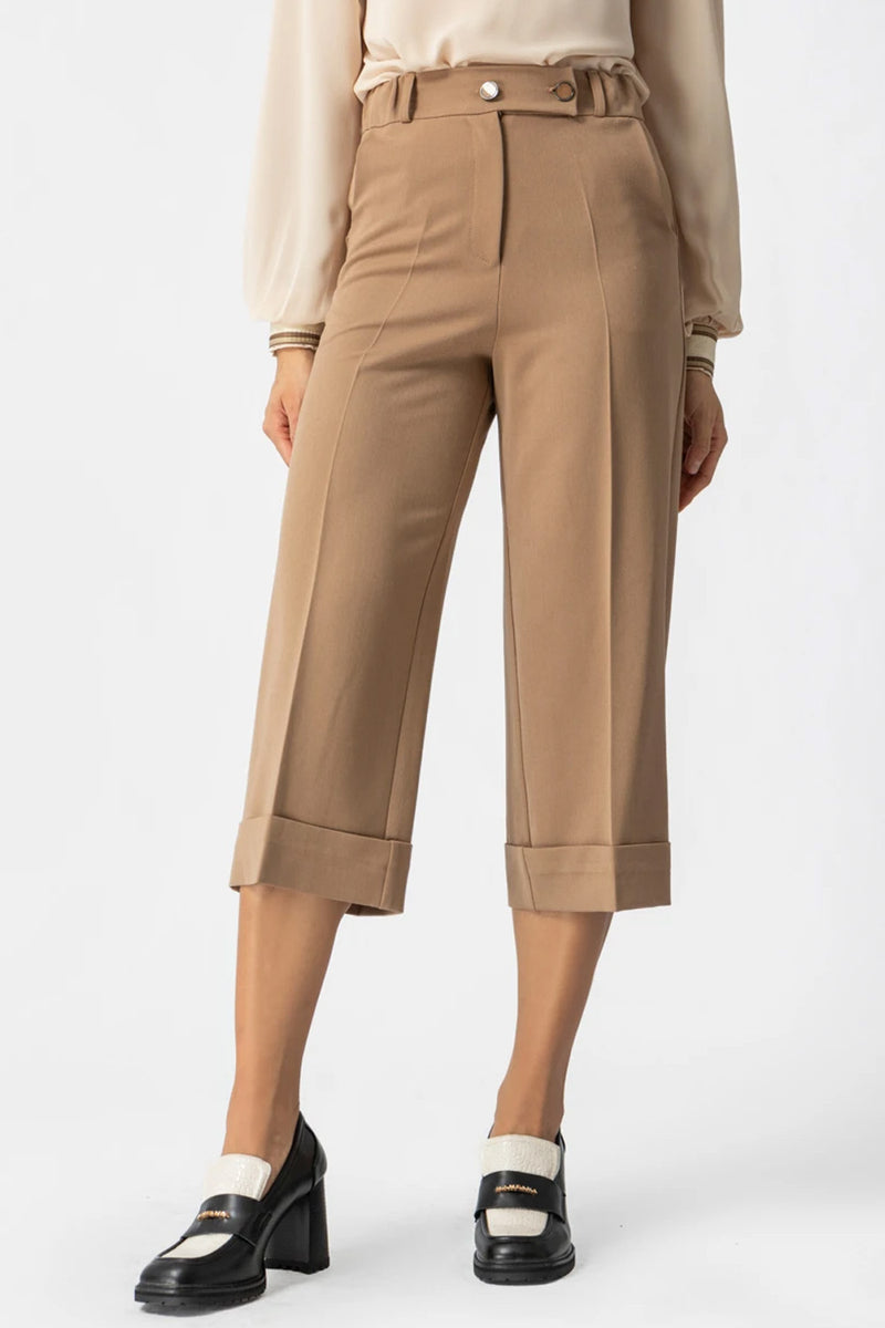 Camel παντελόνι zip TR με λάστιχο και culotte γραμμή