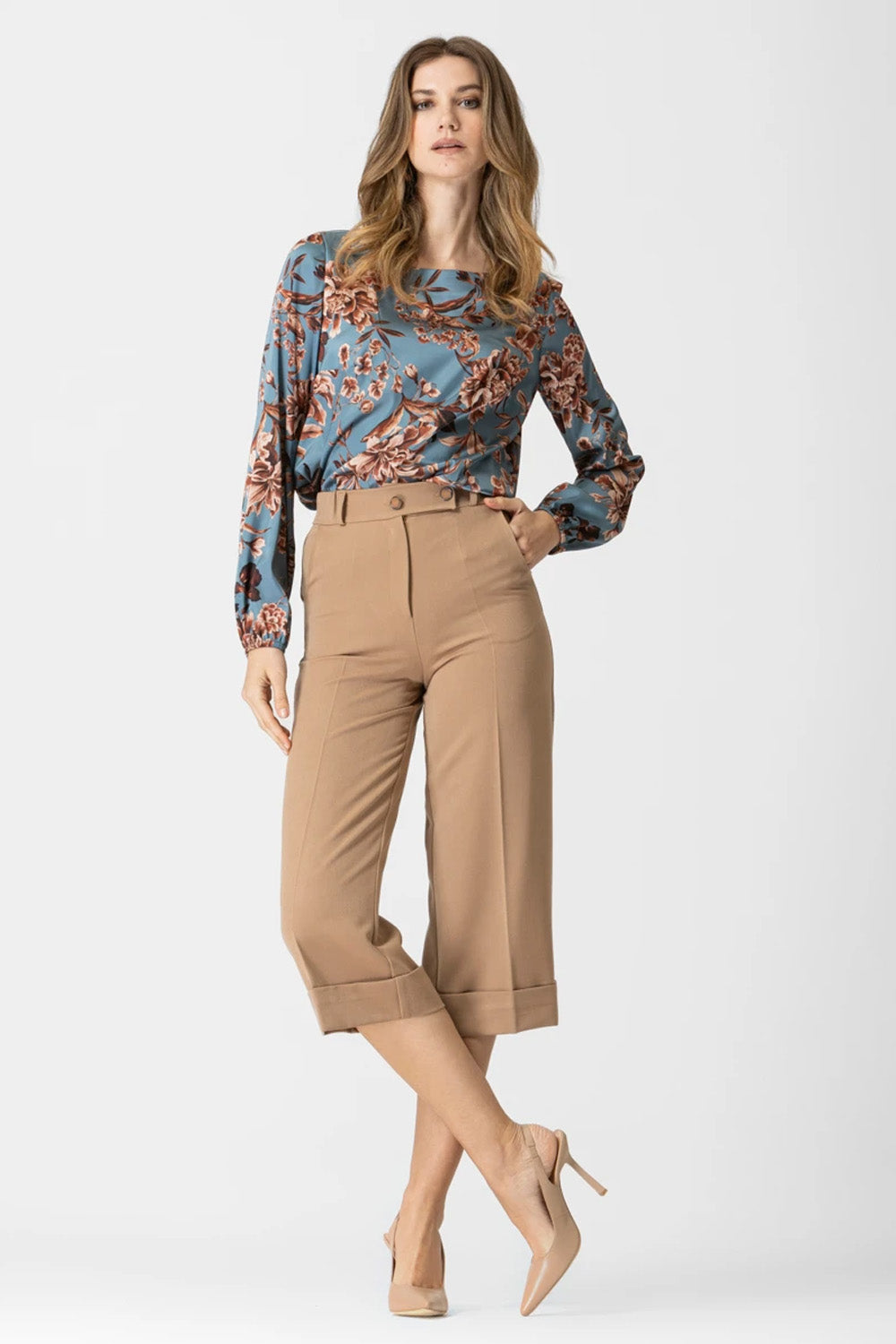 Camel παντελόνι zip TR με λάστιχο και culotte γραμμή