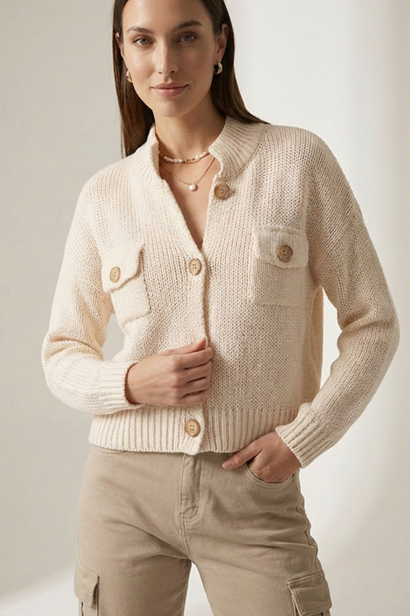 Πλεκτή Ζακέτα με Κουμπιά – Panna