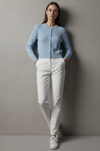 Γυναικεία πλεκτή ζακέτα γαλάζια με ανάγλυφη πλέξη και κουμπιά από Ellisargi Boutique