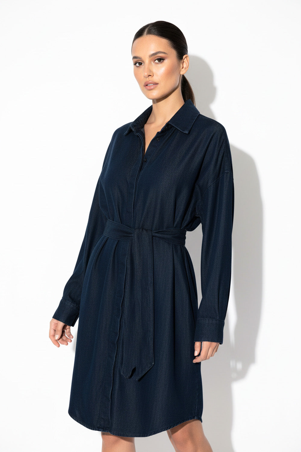 Πουκαμίσα Dress Μπλε Με Ζώνη