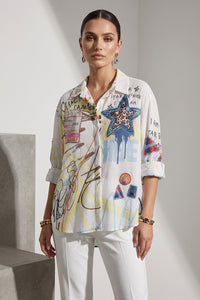 Πουκάμισο Εμπριμέ με Διακοσμητικές Λεπτομέρειες