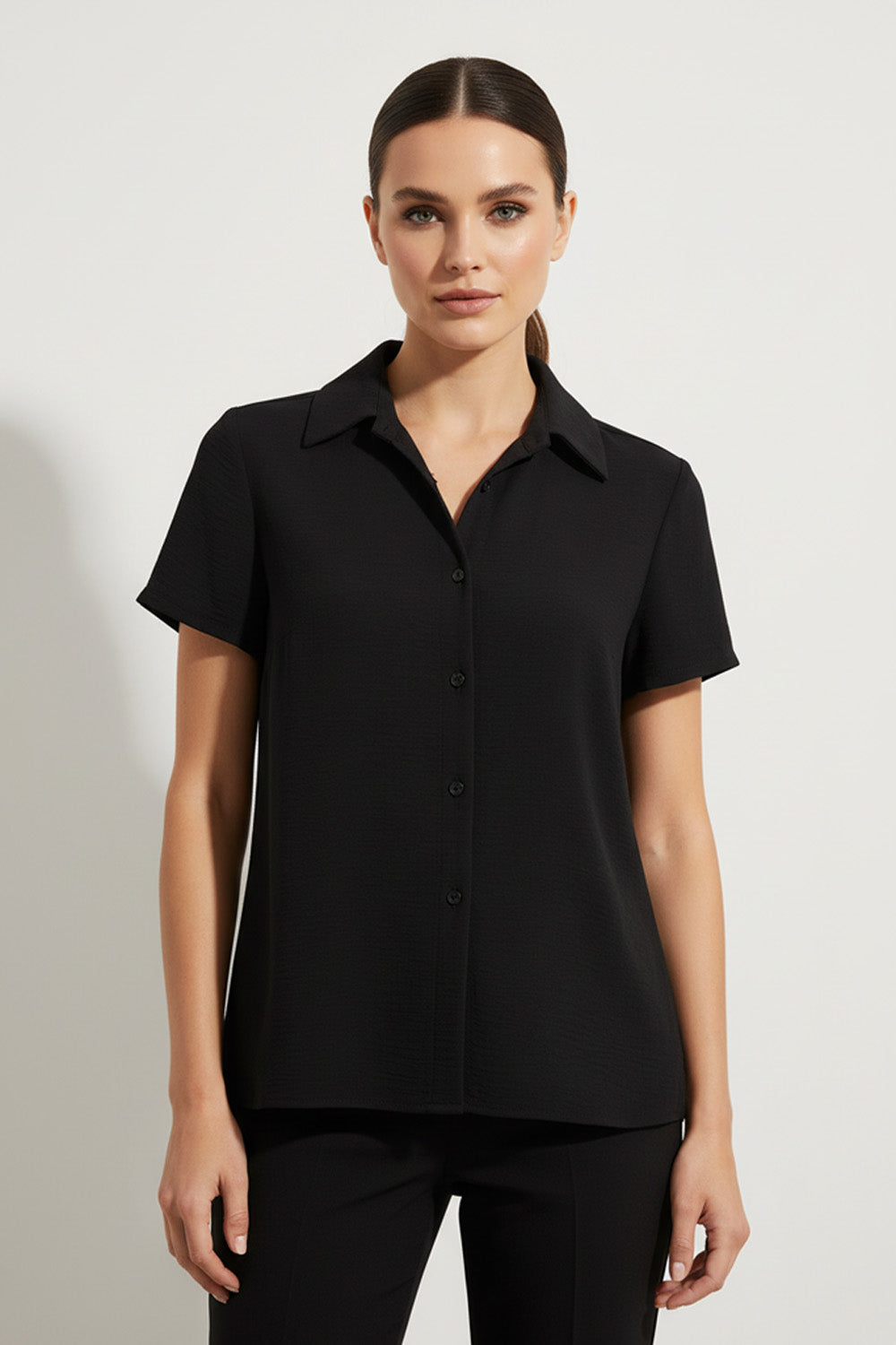 Μαύρο πουκάμισο με κοντό μανίκι