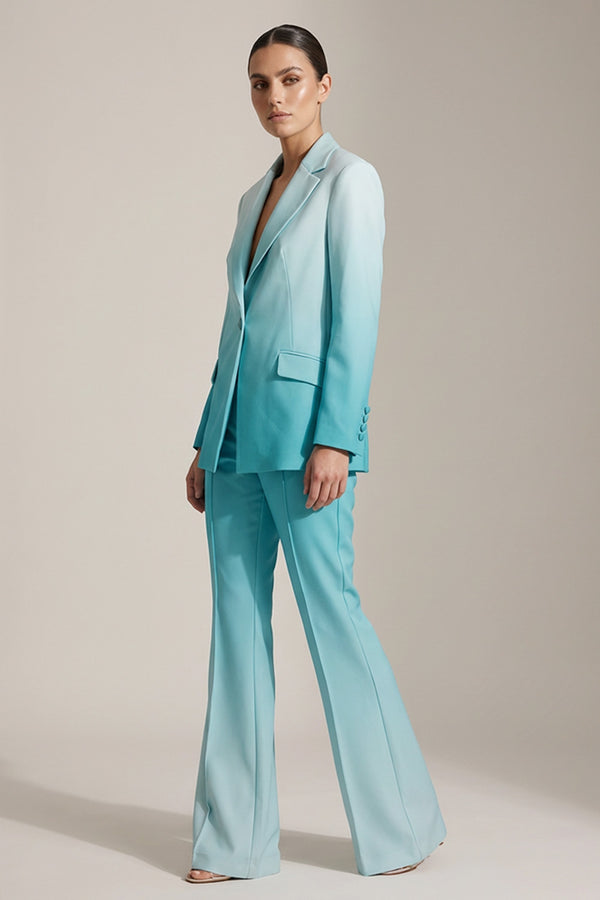 tailored γυναικείο παντελόνι καμπάνα τιρκουάζ