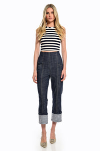 Ψηλόμεσο Τζιν Παντελόνι με Ρεβέρ