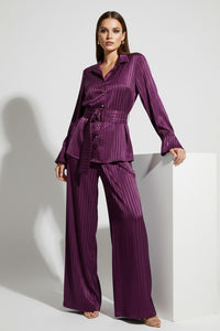 Set saten rige porfyro me poukamiso kai panteloni fardia grammi