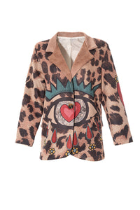 Σακάκι animal print με πολύχρωμα μοτίβα