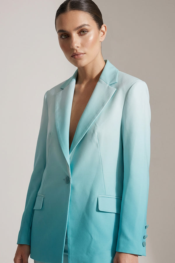 γυναικείο σακάκι τιρκουάζ tailored