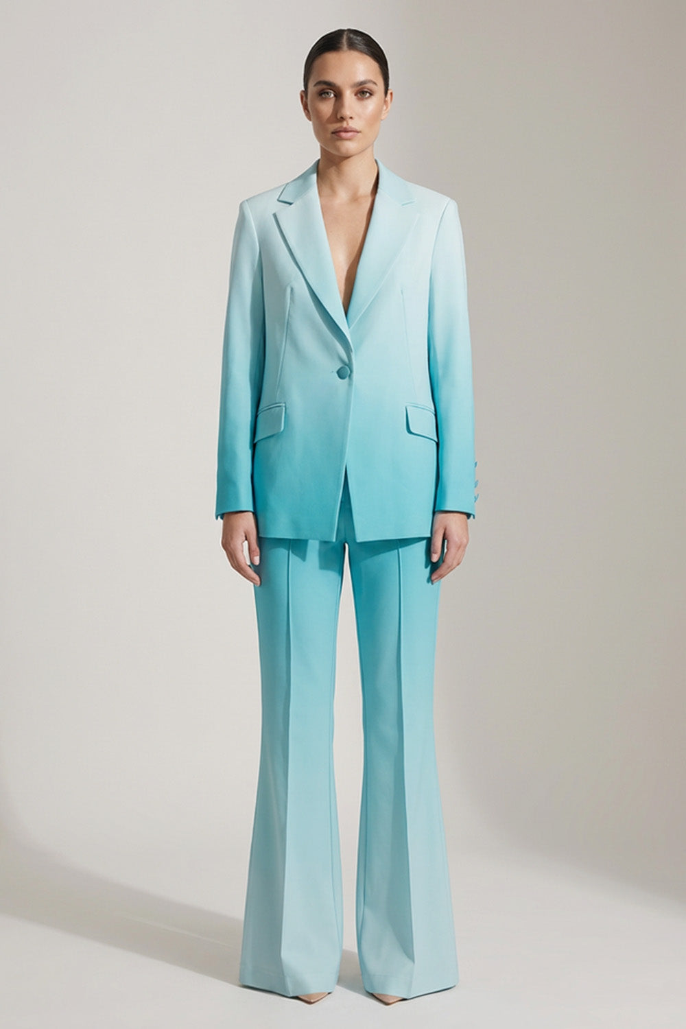 κομψό μονόκουμπο σακάκι τιρκουάζ