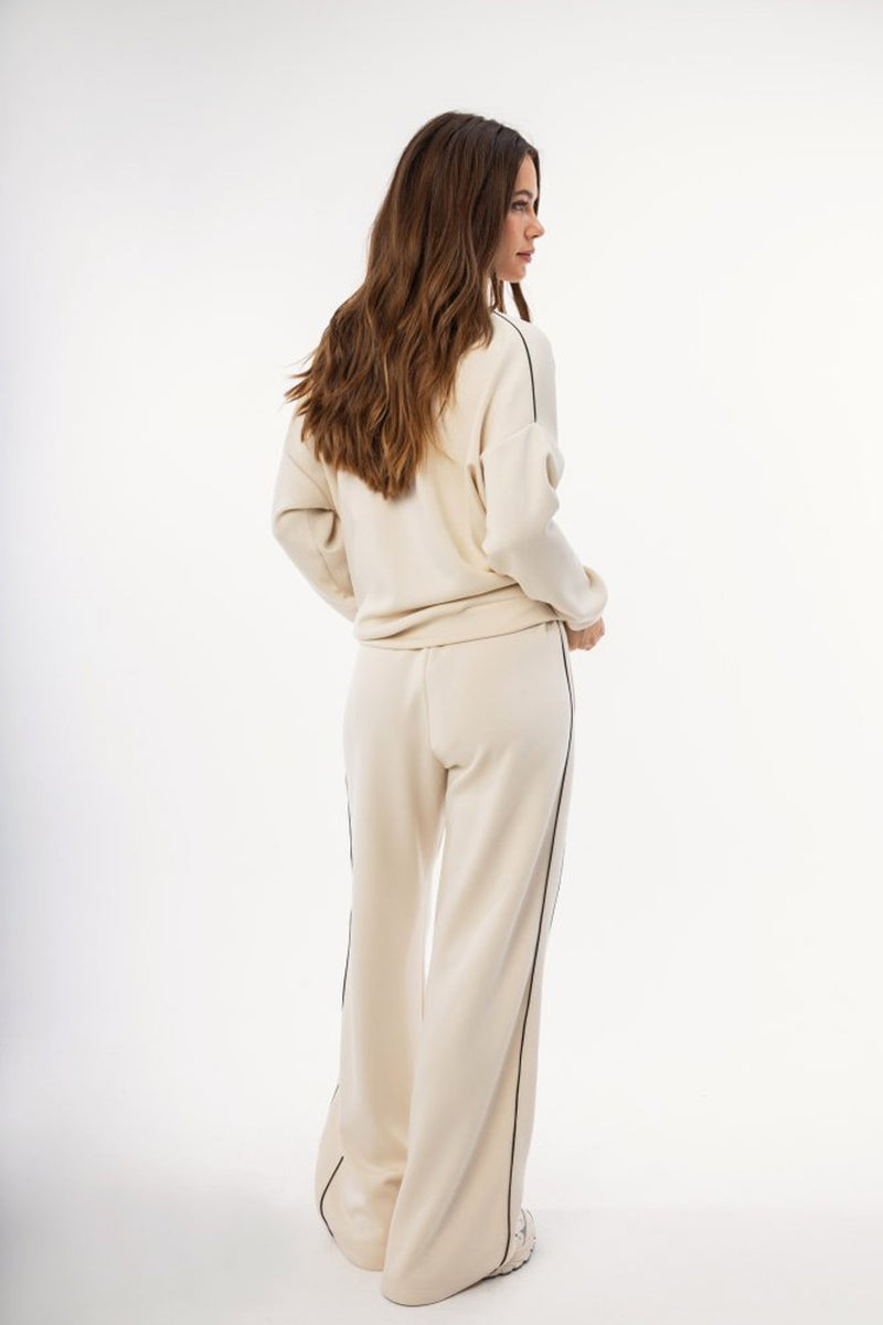 Σετ Εκρού Φούτερ με Παντελόνα & Τσέπες