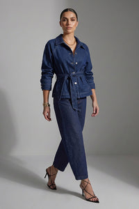 Denim Ζακέτα με Ζώνη