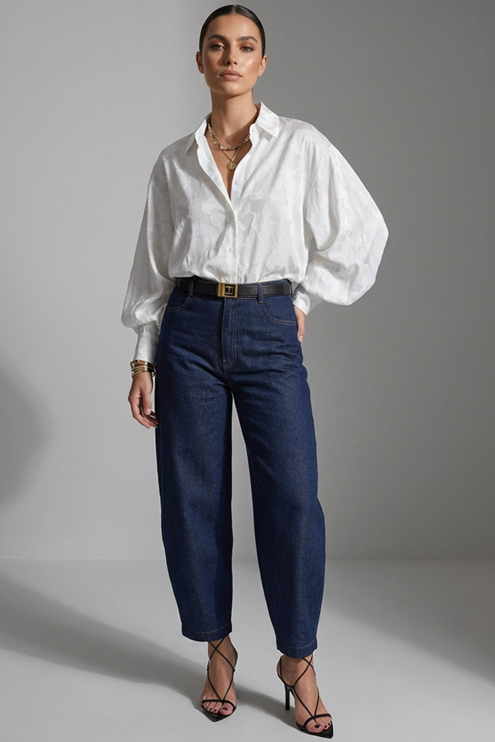 Τζιν Παντελόνι Ίσιας Γραμμής με Ρεβέρ