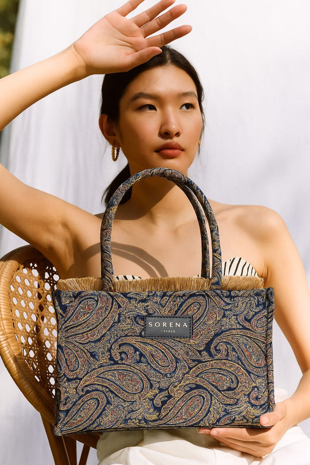Sorena Τσάντα Χειρός με Paisley Print