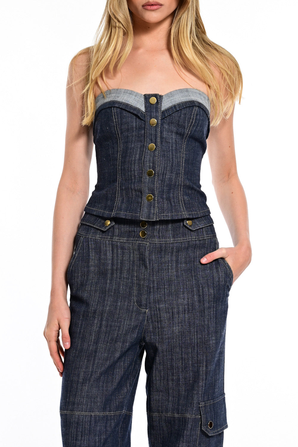 Strapless Τζιν Bustier Top