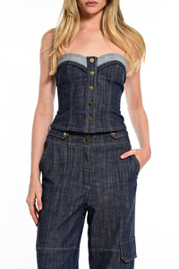 Strapless Τζιν Bustier Top