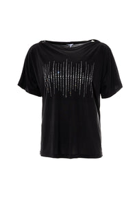 Μαύρο T-shirt με στρας