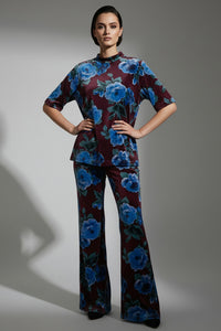 Σετ Velvet Floral Μπορντό – Μπλε