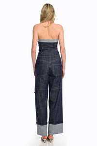 wide leg cargo τζιν παντελόνι πίσω όψη