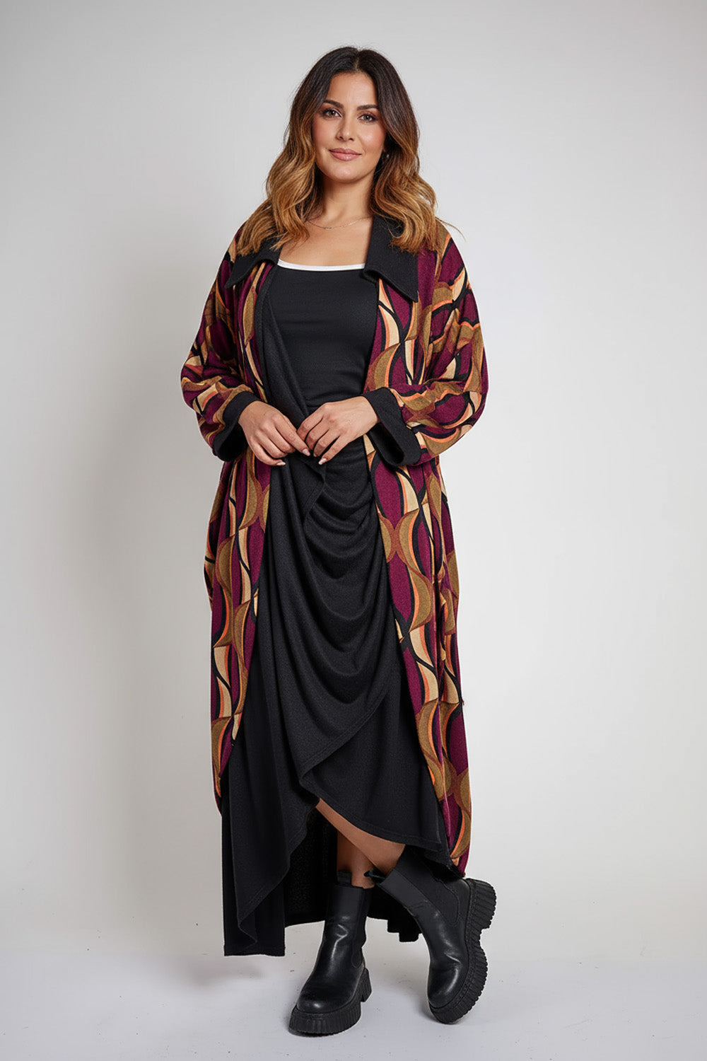 Ζακέτα-Φόρεμα με Γεωμετρικά Μοτίβα