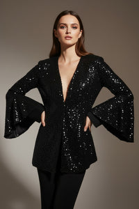 Ζακέτα παγιέτα μαύρη